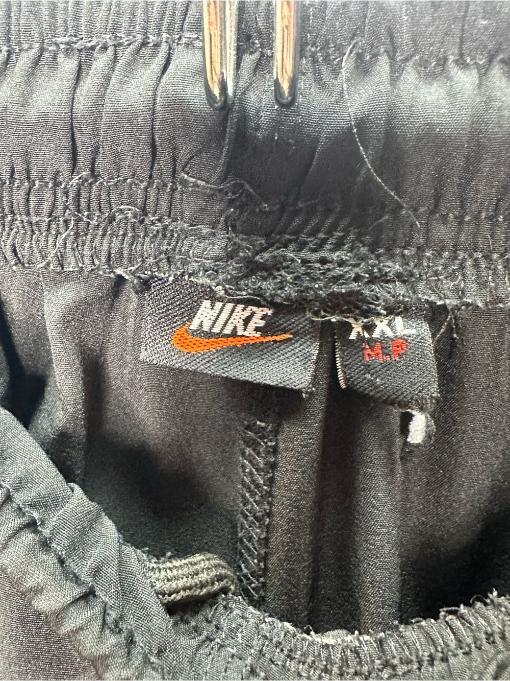 Vintage Nike Track Pants XXL MP Black Nylon 90s Y2K Swoosh - Picture 3 of 4